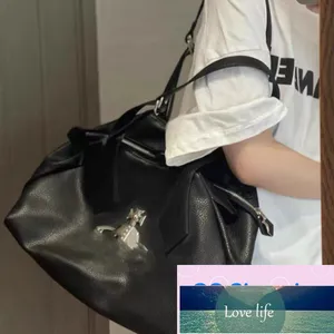 Classic Mid-Ancient Zacht Leer Tote Hobo Tassen Grote Capaciteit Een-Schouder Draagbare Zwart Zilver Niche Onderarm tas Mode