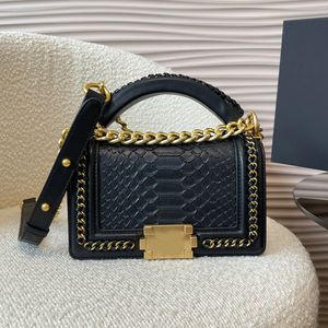 Mini colgajo clásico bolsos de hombro LE serpentina con mango superior Totas de oro de metal dorado