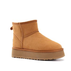 Klassieke Mini Platform Laarzen Designer Dames Heren Snowboots Echt Leer Dikke Bodem Bruine Slip-on Australië Australische Booties Winter Bottes