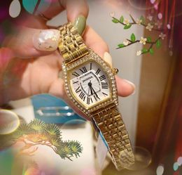 Modèle classique femmes diamants bague montre fine ceinture en acier inoxydable montres à quartz tonneau forme cadran romain populaire moderne montre-bracelet cadeaux