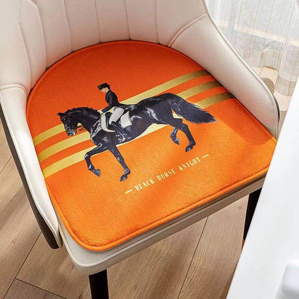 Coussin de chaise de salle à manger en cuir classique et moderne en forme de fer à cheval, style de luxe américain léger, coussin de chaise d'ananas de canapé Orange avec Radian