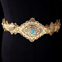 Robe de caftan marocaine classique ceinture de taille en or plaqué de ramification des courroies de mariage musulmanes du Moyen-Orient
