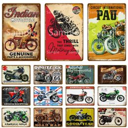 Cycles de moto classiques peinture en métal moto vintage itinéraire 66 Plaque en étain signe décor mural pour bar pub man cave artists rétro affiche de taille en gros 20x30cm