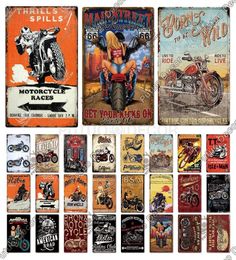 Classic Motorcycle Tin Metal Painting Tekens TT Movie Motor Vintage Metal Sign Retro Plaque Wall Decor voor Garage Bar Man Cave Deco2672804