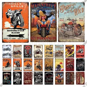 Klassieke Motorfiets Tin Metalen Schilderij Borden TT Movie Motor Vintage Metalen Bord Retro Plaquette Muur Decor voor Garage Bar man Cave Deco315h