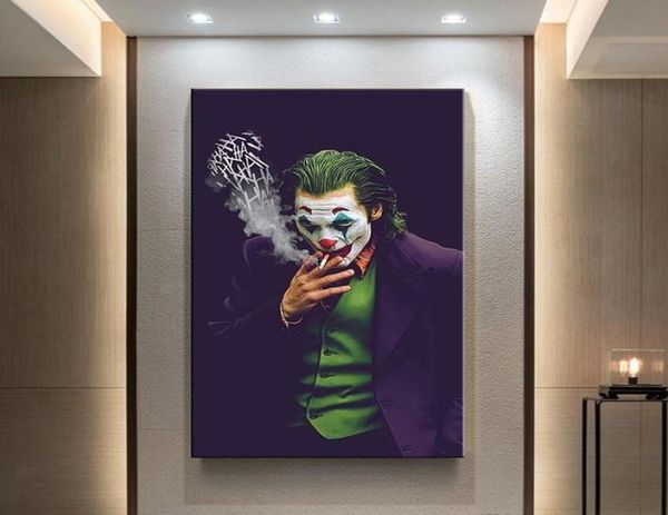Affiches de films classiques The Joker Affiche DC Comics Wall Art Toile imprimés Joaquin Phoenix PEINTURE MUR Pictures pour le salon HOM8986008