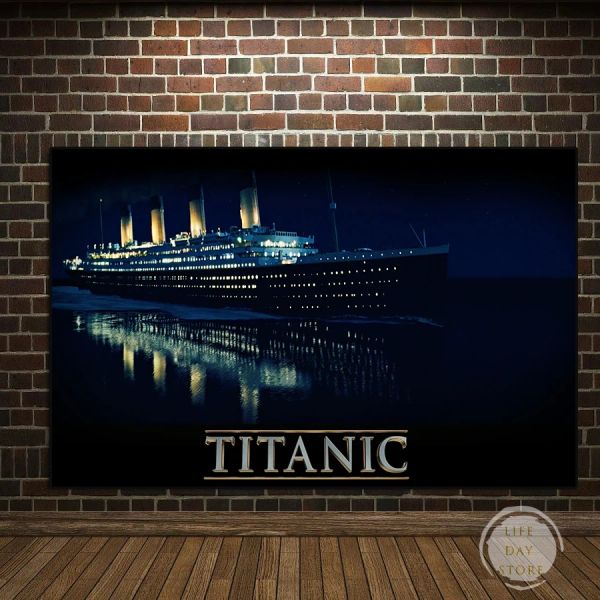 Film classique Titanic Canvas Painting Boat Shiling Shing Seascape Affiche et imprimerie d'art mural pour le salon décor de la maison