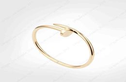 Clássico prego pulseira mens pulseiras diamantes designer bangle jóias de luxo mulheres titânio liga de aço goldplated artesanato ouro sil4644837