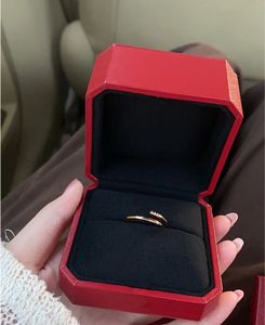 Klassieke nagelontwerper Fashion unisex manchet paar bangle gouden ring sieraden valentijnsdag cadeau