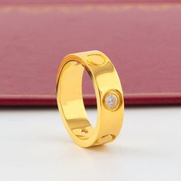 Klassieke nagelring vrouw man band ringen zilveren roosontwerper sieraden mode vriendschap koppels roestvrij staal 18k goud vergulde unisex maat 6 7 8 9 10 gouden liefdesring