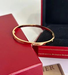 Bracelet à vis étroite classique Bracelet en or rose 18k Bracelet de mode Bracelet de mode de mode 3,65 mm