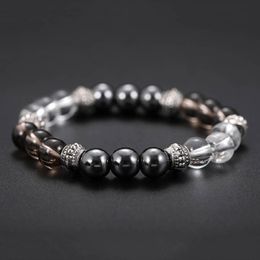 Pulseras de hebras con cuentas de piedra natural Charm Lucky Silver Bracelet para hombres joyería de moda Will y Sandy Drop Ship