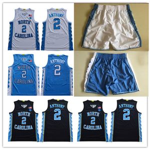 Classic NCAA North Carolina Tar Heels # 2 Cole Anthony Michael College Vince Carter 2019 UNC blu Nero Bianco Maglia da basket Pantaloncini