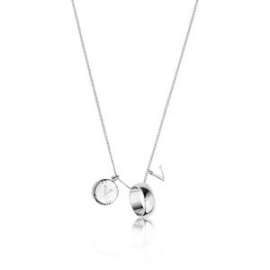 Colliers classiques Designer 2 anneaux de cercle Collier de pendentif pour hommes pour hommes plaqués en acier inoxydable 18k Bijoux de luxe en or fête quotidienne