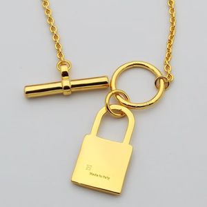 Klassieke kettingen slot dames titanium staal hoge kwaliteit precisie editie sier letter ontwerper cadeau verjaardag bruiloft feestje sieraden niet vervagen