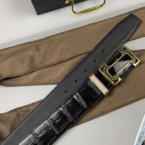 Classique Nouvelle Ceinture Senior Alligator Imprimer 3.8CM Hommes Et Femmes Designer Ceinture En Cuir De Vachette Double Face De Haute Qualité