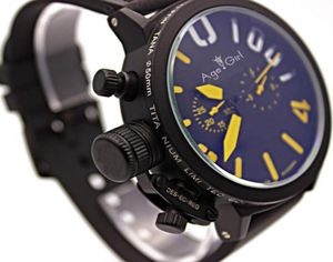 Classic New Men039s Sports Black Rubber Classic U Round Automatic Mécanique Hook gauche Hand Watch Big 50mm Boat Gents Watches2984417