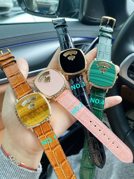 Reloj clásico nuevo para mujer y hombre, reloj de cuarzo de cuero auténtico, regla de agarre, reloj de pulsera con calendario de acero inoxidable, reloj con logotipo de marca, relojes de 38mm