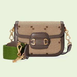 Klassieke oude bloem schoudertas crossbody handtassen portemonnee dames canvas echte lederen koppeling zakken verwijderbare geweven streep schouderband metalen gesp tot