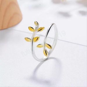 Klassiek Olive Leaf verstelbare ring Real 925 Sterling Silver voor vrouwen Verjaardagsfeestje Fijne sieraden Accessoires Gift Bijoux