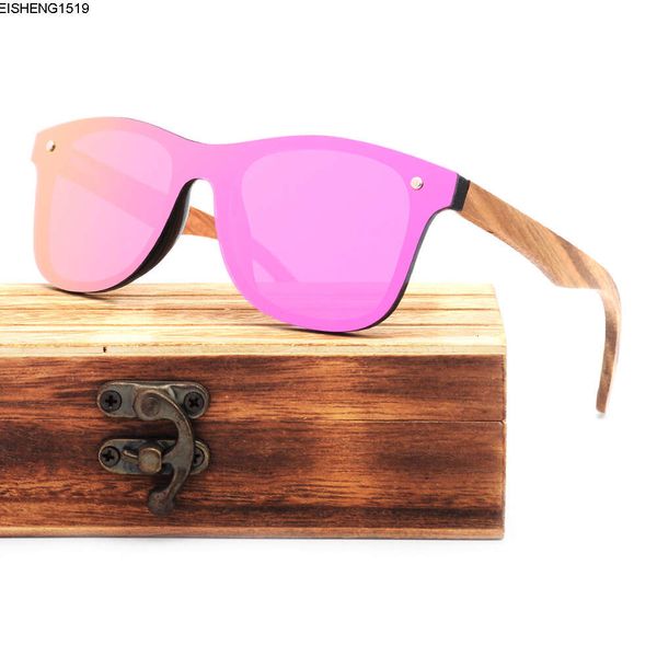 Gafas de sol clásicas de una pieza para hombres y mujeres New Bamboo Wood Marco de etiquetado especialmente diseñados