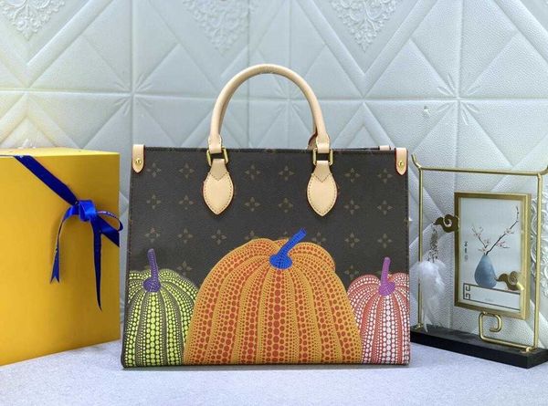 Clásico OnTheGo Yayoi Kusama mini Totes Impresión gráfica Calabaza Bolsos de diseñador para mujer Bolsas de compras para mujer de gran capacidad M45321 Bolsa de 35 cm