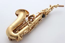 Saxophone soprano incurvé professionnel, structure un-à-un, clé B, classique, original, en laiton plaqué or, instrument de jazz 00, 803