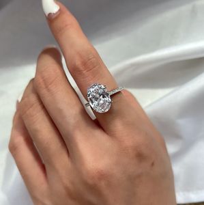 Bague de promesse en diamant ovale classique pour femmes, bague de fiançailles en Zircon CZ, bijoux à la mode