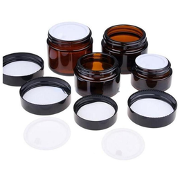 Klassieke verpakkingsflessen Amber Glass Crème Flessen Jars Cosmetisch monster Container Revuleerbare pot met binnenliners 5G 10G 15G 20G 30G 50G