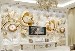 Fond d'écran de peinture classique fonds d'écran personnalisés 3D stéréo stéréo rose rose sac doux Round Ball Jewelry Wallppaers TV Background Wall8058599