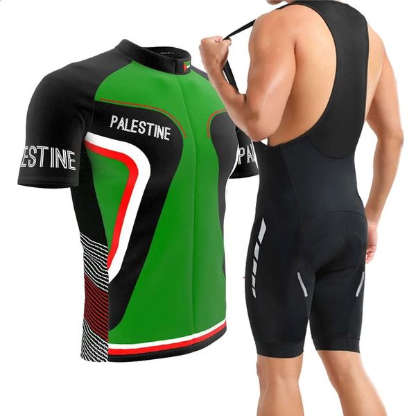 Jersey de cyclisme d'été classique Palestine Set Breathable Team Racing Sport Road Bicycle Mens Bike Wear vêtements 240416