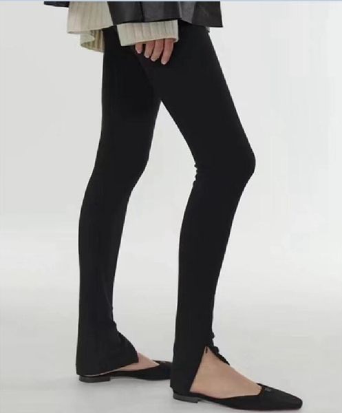 Pantalon classique ~ 24 automne/hiver Toteme noir coupe Slim avec fermeture éclair, pantalon crayon Slim