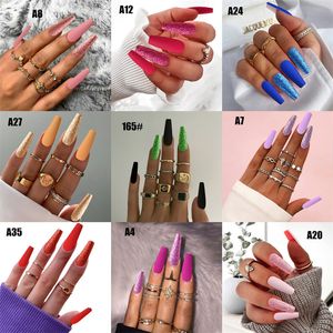 Faux ongles 24 pièces/boîte mat paillettes Design ballerine faux presse sur cercueil français couverture complète ongles conseils avec gelée colle