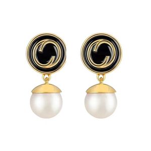 Klassieke Pearl Stud -oorbellen Designer voor vrouwen 925 Silver Naald Anti Allergy Retro Vintage Earring 18K Gold Jewelry Woman Party Daily Outfit Gift voor meisjes