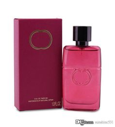 Parfum classique Pour Femme Gulity 90ml EDT bouteille en verre rouge absolu Pour Femme longue durée de haute qualité 4384116