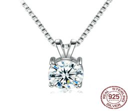 Classic Permanente 2ct Solitaire harten en pijlen CZ hanger ketting pure 925 sterling zilveren bruiloft sieraden dz1174249079