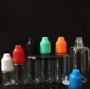 Classique PET Ejuice Eliquid Flacons compte-gouttes en plastique 10 ml bouteilles vides avec bouchon inviolable à l'épreuve des enfants longue pointe d'aiguille 10 ml