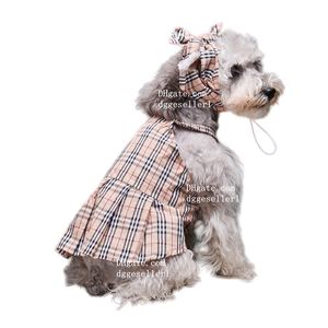 Vêtements pour chiens classiques à carreaux, robes de styliste avec bandeau, Costume d'été à bretelles pour chat, princesse, vêtements pour chiots, jupe de luxe pour petits chiens XXL Y87