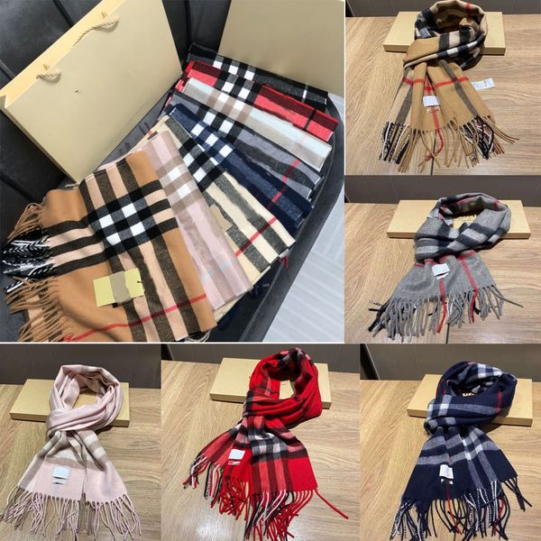 Écharpe à carreaux classique designer femmes foulards longs châles hommes cachemire pashmina écharpes schal echarpe écharpes hiver doux enveloppes chaudes avec boîte d'origine