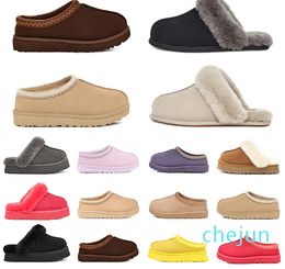 Bottes de neige à plateforme classique, chaussures d'hiver unisexes à fond épais, en peau de mouton marron, en cuir véritable, en peluche, avec fourrure Plus