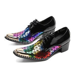 Classique bout pointu Performance chaussures de bal mode coloré Oxfords chaussures hommes chaussures en cuir véritable