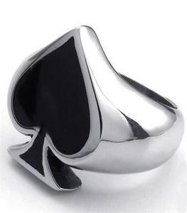 Classic Poker Spades Gambler Good Luck Men Finger Ring For Men Sieraden Big Size 714 US Male Signet Rings Anel6828777