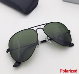 Lunettes de soleil polarisées classiques Pilote de qualité supérieure Taille de 58 mm 62 mm Frame métallique Men Femme Brand Design masculin Gafas Comprend Leath7934555