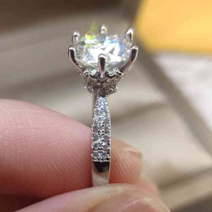 Classic Princess Square Ring Excellent Cut 1 CT Pass Diamond Test D Kleur Moissanite Rings Engagement Sieraden