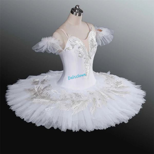 Ballet professionnel classique Tutu Kids Adulte Swan Swan Lake Pancake Tutu Ballerina Party Dance Costume Ballet Robe Girls Femmes 240412