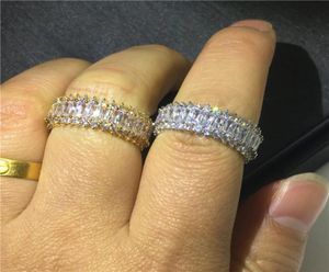 Classic Promise Ring White Gold rempli Diamond CZ Stone Engagement Band de mariage Bagues pour femmes Bijoux de fête pour hommes Gift7075124