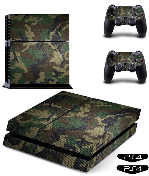 Autocollant PS4 classique Green Camouflage en vinyle Decal Decal Sticker PS4 Skin for Sony Play Station 4 Console et 2 Controller Skin8350281