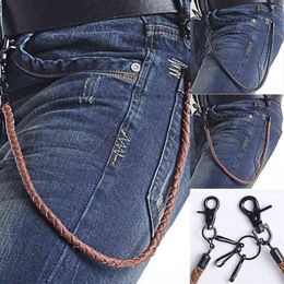 Klassieke Punk Lederen Biker Sleutelhanger Jeans Ketting Portemonnee Keten Taille Ketting Men039s Rock Kleding Accessoires H11267930905229j