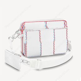 Equipaje de diseñador Bolso bandolera de cuero de moda para hombres y mujeres Bolso bandolera original de una sola calidad Correa de hombro desmontable bolsos trapstar sacoche 0286