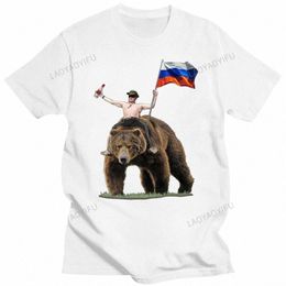 Klassieke Poetin Vodka Beer Russische Man Cott Tshirt Vladimir Poetin Beer Rusland Tee Fi Cool T-shirt O-hals Streetwear tops X7mP #